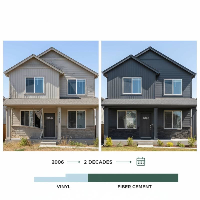 Image for Fiber Cement Outlasts Vinyl by Two Decades